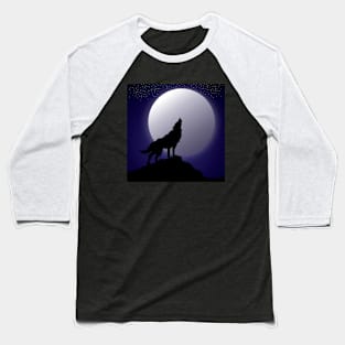 Wolf howling in the night Baseball T-Shirt